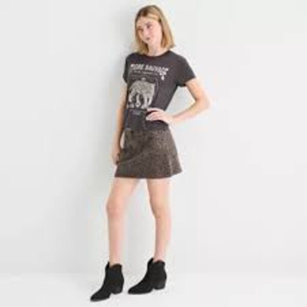 Arizona Cheetah Denim Low Rise‎ Skirt Women Juniors 4 NWOT